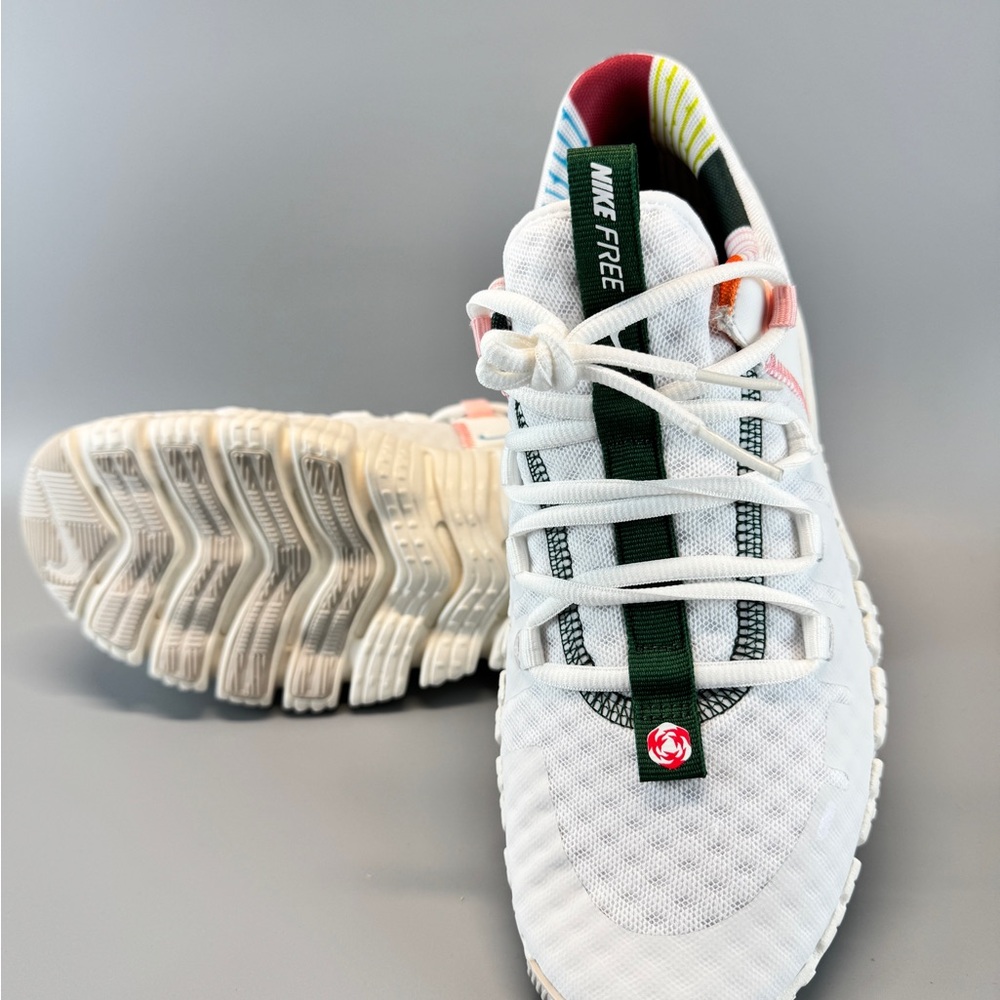Nike Free Metcon 5 is White and Pink-Green Wmns Athletic Shoes - Picture 7 of 9